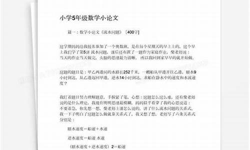 五年级数学小论文